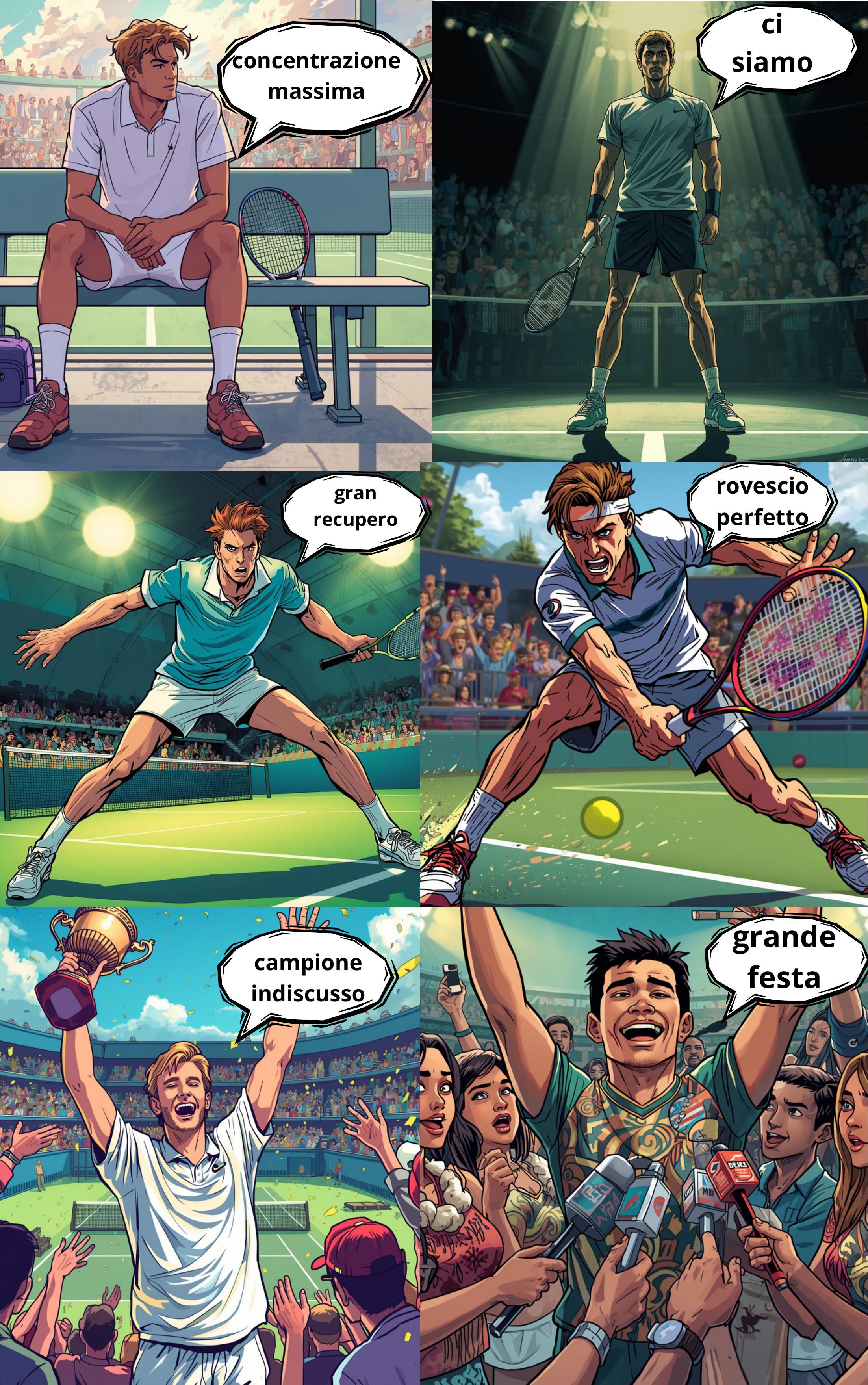 Fumetto tennis di Bianca Lentini